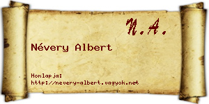 Névery Albert névjegykártya