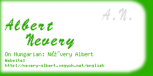 albert nevery business card